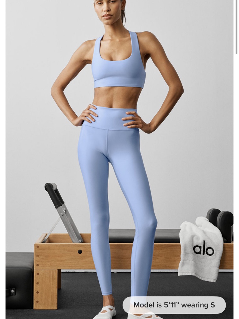Alo Yoga 7/8 High-Waist Airlift Leggings & Run It Back Bra - Wild Berry